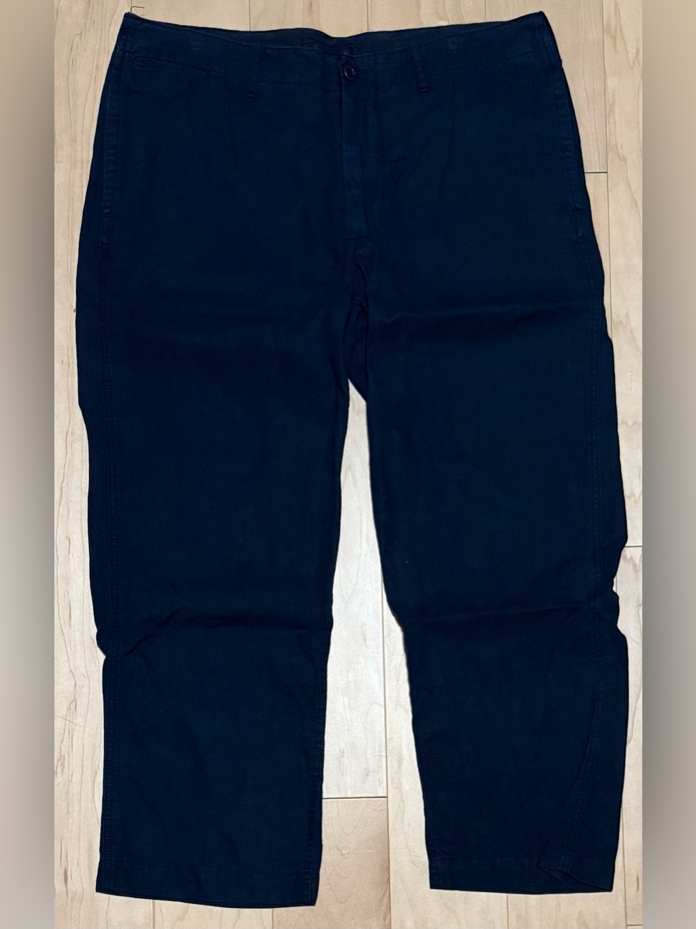 Polo Ralph Lauren 100% Linen Wide Leg Pants Lightweight Navy Blue Men’s 36x26